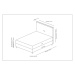 Béžová boxspring posteľ s úložným priestorom 160x200 cm Sonata – Kalune Design