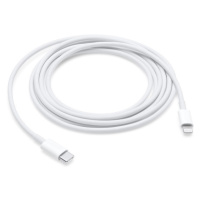 Nabíjací a dátový kábel USB Type-C, Lightning, 200 cm, rýchle nabíjanie, Apple, biely, továrensk
