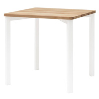 Biely jedálenský stôl so zaoblenými nohami Ragaba TRIVENTI, 80 × 80 cm