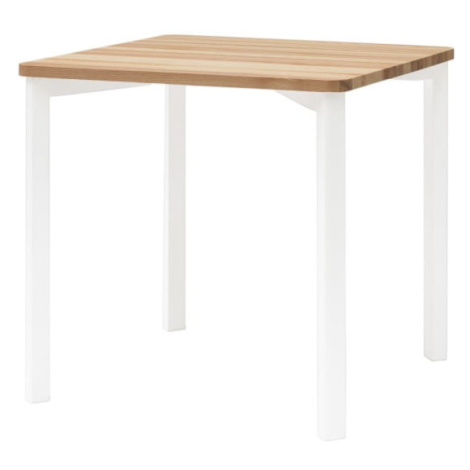 Biely jedálenský stôl so zaoblenými nohami Ragaba TRIVENTI, 80 × 80 cm