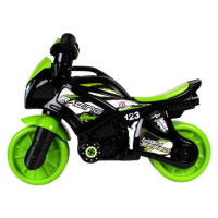 Odrážadlo motorka zeleno-čierna plast so zvukom v sáčku 36 x 53 x 74 cm