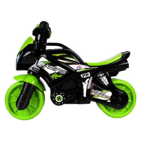 Odrážadlo motorka zeleno-čierna plast so zvukom v sáčku 36 x 53 x 74 cm Teddies
