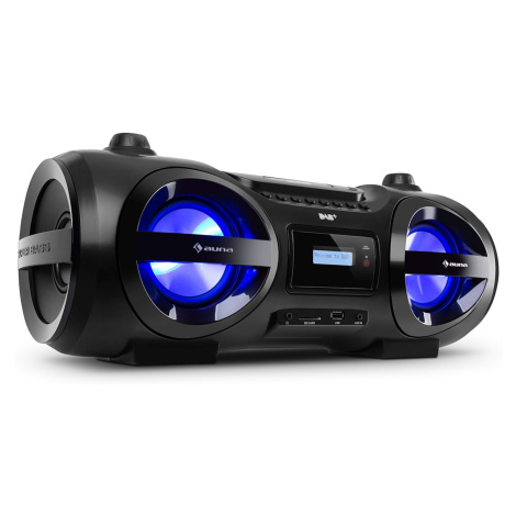 Auna Soundblaster, DAB, Boombox, Bluetooth, CD/MP3/USB/AUX, DAB+/UKW, LED, 50Wmax.