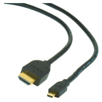 GEMBIRD HDMI na HDMI Micro 1,8 m kábel (v1.3, M/M, tienené, pozlátené kontakty)