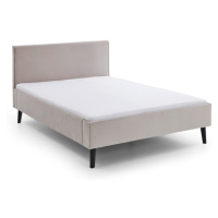 Béžová čalúnená dvojlôžková posteľ 140x200 cm Leira – Meise Möbel