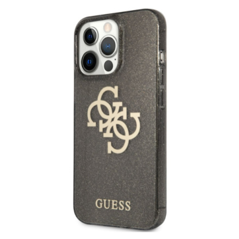Silikónové puzdro Guess na Apple iPhone 13 Pro GUHCP13LPCUGL4GBK Big 4G Full Glitter čierne