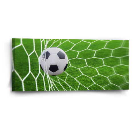 Obraz Futbalová lopta v bráne - 110x50 cm