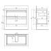 AQUALINE - ALTAIR umývadlová skrinka 86,5x60x45cm, dub emporio AI390