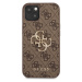 Guess PU 4G Metal Logo Case iPhone 13 hnedý