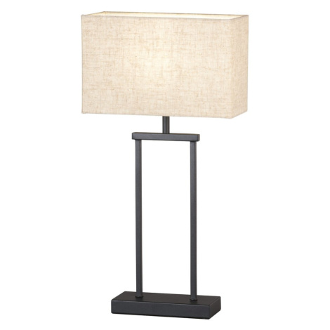 Čierno-béžová stolová lampa s textilným tienidlom (výška 52 cm) Ann – Fischer & Honsel