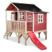 Domček cédrový na pilieroch Loft 350 Red Exit Toys veľký s vodeodolnou strechou a šmykľavkou čer