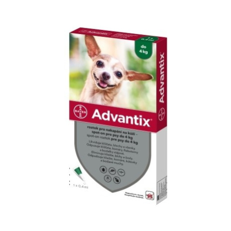 ADVANTIX Spot-on pre psy do 4 kg 0,4 ml
