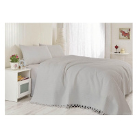 Svetlosivý pléd cez posteľ na dvojlôžko z bavlny Lipsy, 220 × 240 cm