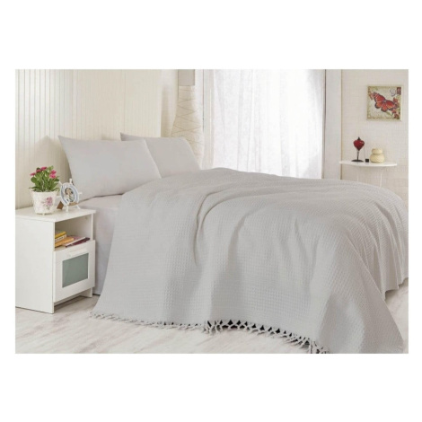 Svetlosivý pléd cez posteľ na dvojlôžko z bavlny Lipsy, 220 × 240 cm Mijolnir