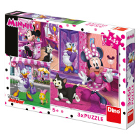 Dino Deň s Minnie 3x55 Puzzle NOVÉ