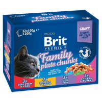 Kapsička Brit Premium Cat Family Plate v omáčke Multi 1200g (12x100g)