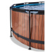 Bazén s pieskovou filtráciou Wood pool Exit Toys kruhový oceľová konštrukcia 360*122 cm hnedý od