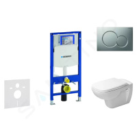 GEBERIT - Duofix Modul na závesné WC s tlačidlom Sigma01, matný chróm + Duravit D-Code - WC a do