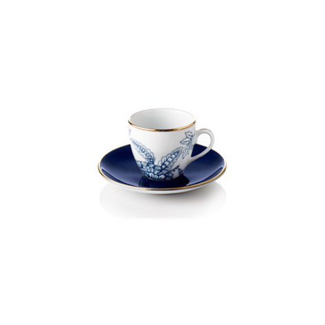 Turecký kávový set 4 šálkov s podšálkami, modrá "Toile" - Selamlique