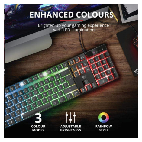 TRUST herná klávesnica GXT 835 Azor Illuminated Gaming Keyboard SK/SK