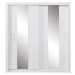 Šatníková skriňa Cadu so zrkadlom - 200x215x60 cm (biela)