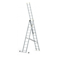 DRABEST Hliníkový rebrík PRO 3 x 11 priečok