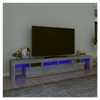 vidaXL TV skrinka s LED svetlami sivá sonoma 230x35x40 cm