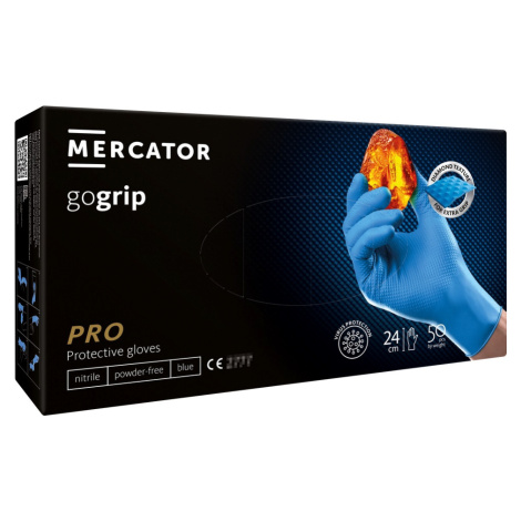 Mercator Medical Nitrilové rukavice GoGrip modré veľkosť M, 50 ks