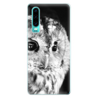 Odolné silikónové puzdro iSaprio - BW Owl - Huawei P30