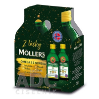 MOLLER´S Omega 3 RYBÍ OLEJ + vitamín D duo 2x250ml