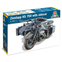 Italeri Model Kit military Zundapp KS 750 with sidecar 1: 9