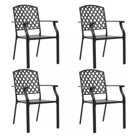 Stohovateľné záhradné stoličky 4 ks čierna Dekorhome,Stohovateľné záhradné stoličky 4 ks čierna  vidaXL