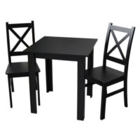 Jedálenský set Timmy II - 2x stolička, 1x stôl (čierna)