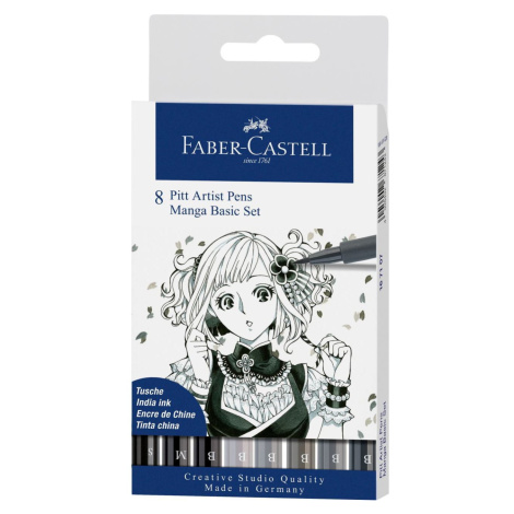 Popisovače Faber-Castell Pitt Artist Pen Manga Basic - 8 ks