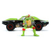 Autíčko Ninja korytnačky Chevy Camaro Jada kovové s otvárateľnými časťami a figúrkou Raphaelo dĺ