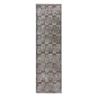 Sivo-béžový behúň 66x300 cm Evelyn Blocks – Flair Rugs