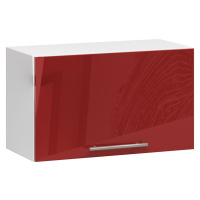 Závěsná kuchyňská skříňka Olivie W 60 cm bílá/červená lesklá