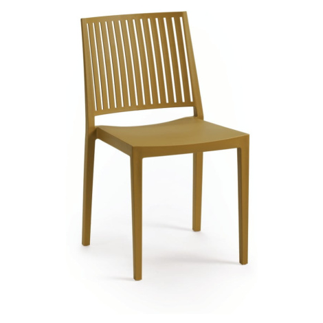 Hnedá plastová záhradná stolička Bars - Rojaplast