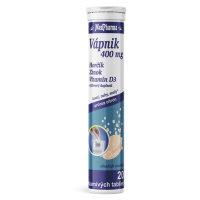 MEDPHARMA Vápnik 400 mg + horčík + zinok + vit.D3 20 šumivých tabliet