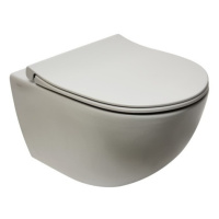 WC závesné VitrA Sento SmoothFlush taupe mat vrátane sedátka, zadný odpad 7848-076-0101