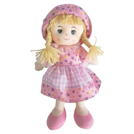 Bábika handrová, 30 cm ružové šaty