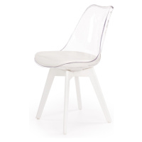 Sconto Jedálenská stolička SCK-245 biela/transparentná