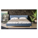 Modrá čalúnená dvojlôžková posteľ s roštom 180x200 cm Tina - Ropez