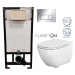 DEANTE Podstavný rám, pre závesné WC misy + SLIM tlačidlo chrom + WC CERSANIT CLEANON CASPIA + S