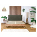 Tmavozelená/prírodná dvojlôžková posteľ s roštom 180x200 cm Charlie – Bobochic Paris