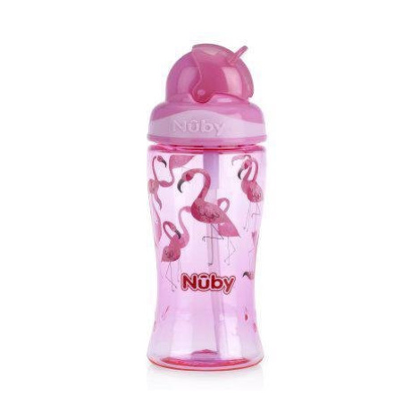 Nuby hrnček netečúci so sklápacou slamkou růžová 360 ml