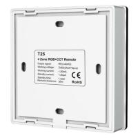 Ovládač nástenný RF pre LED pásiky RGB+CCT-RF-T25 12/24V vysielač 4-zóny, 2xAAA. (Benalex)