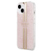 Guess IML 4G Gold Stripe Zadný Kryt pre iPhone 15 Pink