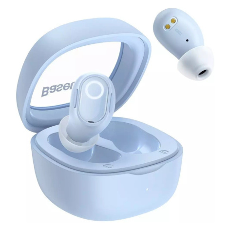 Bluetooth Stereo Headset, v5.3, TWS, nabíjací dok, Baseus Encok WM02, svetlomodrá