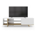 Biely TV stolík v dekore duba 160x44 cm Cequoia – Marckeric